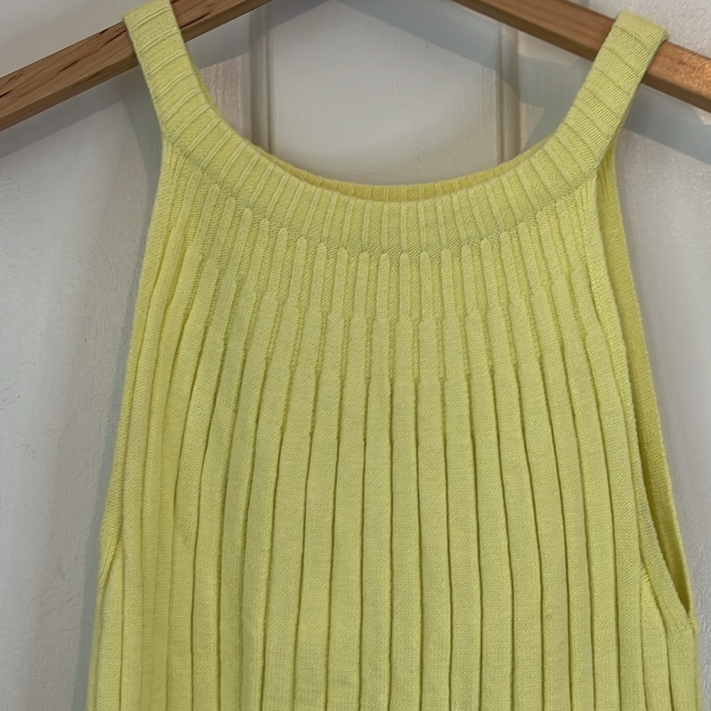 Anthropologie | Zadkine Ribbed Mock Neck‎ Sweater Tank in Canary Yellow Size Med - Picture 4 of 10